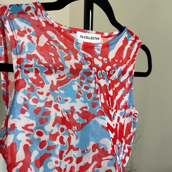 YG COLLECTION Multi Colored Sheer Two Piece Swimsuit Cover Up - Picture 5 of 11